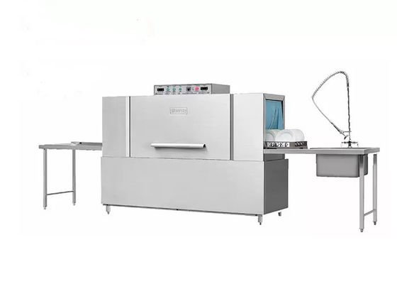 Loại đường hầm Xi lanh đôi 400mm Máy rửa bát nhà hàng công nghiệp