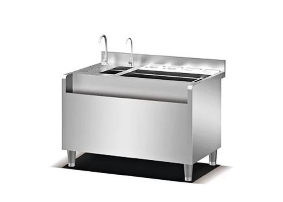 Chậu rửa đôi 1100mm SS201 Thiết bị nấu ăn bằng thép không gỉ