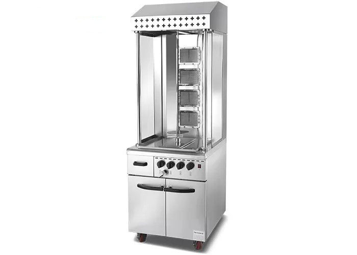 Durable Vertical Kebab Machine Stainless Steel Toaster With Cabinet Gas Double Shawarma Vertical Meat Grill